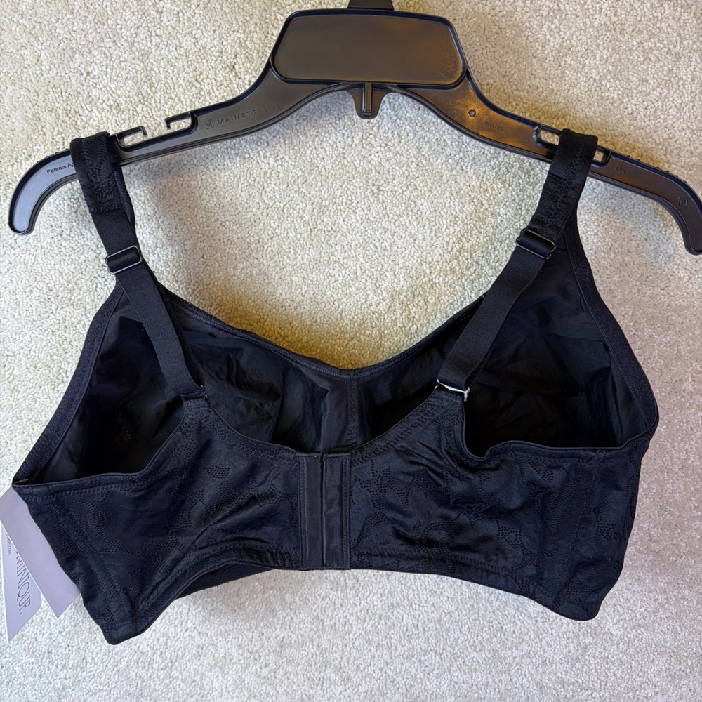 Dominique Bra Womens 36G Black Lace Jacquard Floral Full Coverage Wireless NEW‎ - Picture 2 of 5